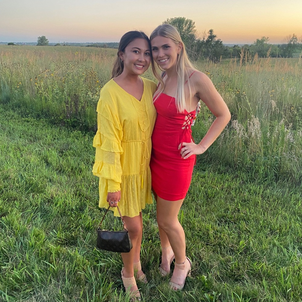 ANTHROPOLOGIE “FARM” YELLOW RUFFLE DRESS